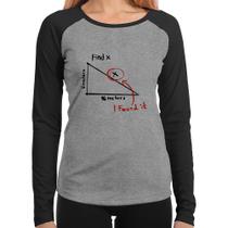 Baby Look Raglan Find The X Manga Longa - Foca na Moda