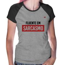 Baby Look Raglan Fluente em sarcasmo - Foca na Moda Baby Look Raglan Fluente em sarcasmo - Foca na Moda
