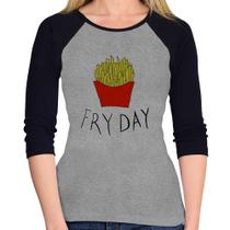 Baby Look Raglan Fry Day Manga 3/4 - Foca na Moda Baby Look Raglan Fry Day Manga 3/4 - Foca na Moda