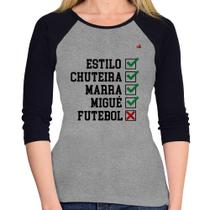 Baby Look Raglan Futebol que é bom, nada Manga 3/4 - Foca na Moda Baby Look Raglan Futebol que é bom, nada Manga 3/4 - Foca na Moda