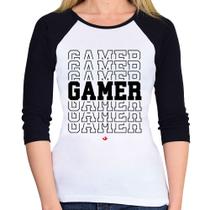 Baby Look Raglan Gamer Manga 3/4 - Foca na Moda Baby Look Raglan Gamer Manga 3/4 - Foca na Moda