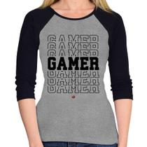 Baby Look Raglan Gamer Manga 3/4 - Foca na Moda