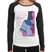 Baby Look Raglan Girl From Village To City Manga Longa - Foca na Moda