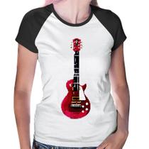 Baby Look Raglan Guitar Píxel - Foca na Moda