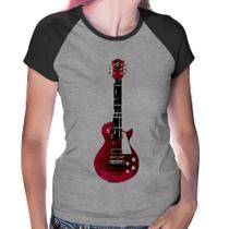 Baby Look Raglan Guitar Píxel - Foca na Moda