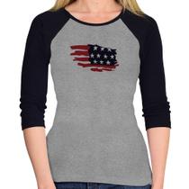 Baby Look Raglan Handrawn Flag Manga 3/4 - Foca na Moda