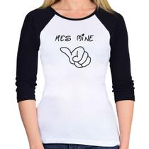 Baby Look Raglan He's Mine Manga 3/4 - Foca na Moda Baby Look Raglan He's Mine Manga 3/4 - Foca na Moda