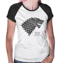 Baby Look Raglan House Stark: Winter is Coming - Foca na Moda