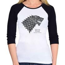 Baby Look Raglan House Stark: Winter is Coming Manga 3/4 - Foca na Moda