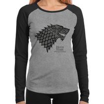 Baby Look Raglan House Stark: Winter is Coming Manga Longa - Foca na Moda