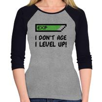 Baby Look Raglan I Don't Age, I Level Up Manga 3/4 - Foca na Moda Baby Look Raglan I Don't Age, I Level Up Manga 3/4 - Foca na Moda