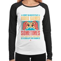 Baby Look Raglan I don't always play videogames Manga Longa - Foca na Moda Baby Look Raglan I don't always play videogames Manga Longa - Foca na Moda