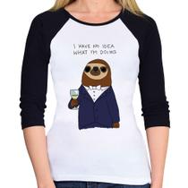 Baby Look Raglan I have no idea what I am doing Manga 3/4 - Foca na Moda Baby Look Raglan I have no idea what I am doing Manga 3/4 - Foca na Moda