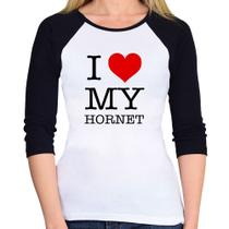 Baby Look Raglan I Love My Hornet Manga 3/4 - Foca na Moda Baby Look Raglan I Love My Hornet Manga 3/4 - Foca na Moda