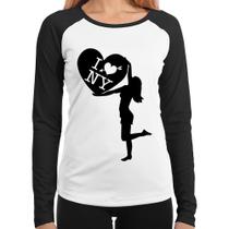 Baby Look Raglan I love NY Girl Manga Longa - Foca na Moda Baby Look Raglan I love NY Girl Manga Longa - Foca na Moda