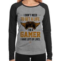 Baby Look Raglan I'm a gamer, I have lots of lives Manga Longa - Foca na Moda