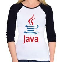 Baby Look Raglan Java Café Manga 3/4 - Foca na Moda