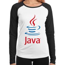 Baby Look Raglan Java Café Manga Longa - Foca na Moda