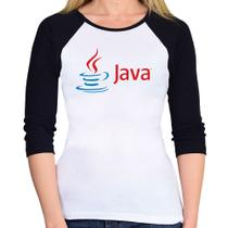 Baby Look Raglan Java Manga 3/4 - Foca na Moda