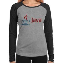 Baby Look Raglan Java Manga Longa - Foca na Moda