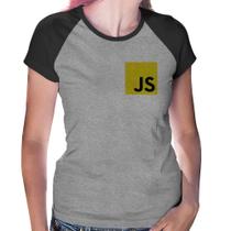 Baby Look Raglan JavaScript - Foca na Moda Baby Look Raglan JavaScript - Foca na Moda