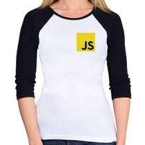 Baby Look Raglan JavaScript Manga 3/4 - Foca na Moda Baby Look Raglan JavaScript Manga 3/4 - Foca na Moda