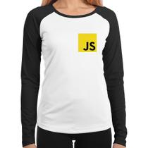 Baby Look Raglan JavaScript Manga Longa - Foca na Moda