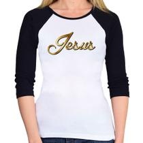 Baby Look Raglan Jesus Manga 3/4 - Foca na Moda Baby Look Raglan Jesus Manga 3/4 - Foca na Moda
