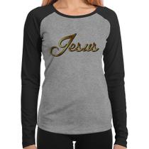 Baby Look Raglan Jesus Manga Longa - Foca na Moda Baby Look Raglan Jesus Manga Longa - Foca na Moda