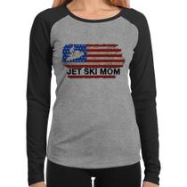 Baby Look Raglan Jet Ski Mom Manga Longa - Foca na Moda