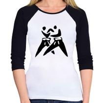 Baby Look Raglan Judô Jiu Jitsu Manga 3/4 - Foca na Moda Baby Look Raglan Judô Jiu Jitsu Manga 3/4 - Foca na Moda