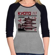 Baby Look Raglan Kyoto Japan Manga 3/4 - Foca na Moda Baby Look Raglan Kyoto Japan Manga 3/4 - Foca na Moda