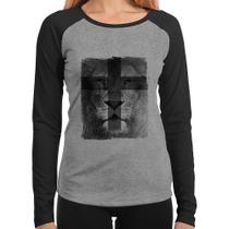 Baby Look Raglan Leão de Judá Manga Longa - Foca na Moda Baby Look Raglan Leão de Judá Manga Longa - Foca na Moda