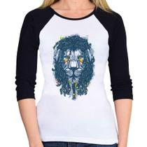 Baby Look Raglan Leão Reggae Manga 3/4 - Foca na Moda Baby Look Raglan Leão Reggae Manga 3/4 - Foca na Moda