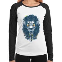 Baby Look Raglan Leão Reggae Manga Longa - Foca na Moda Baby Look Raglan Leão Reggae Manga Longa - Foca na Moda