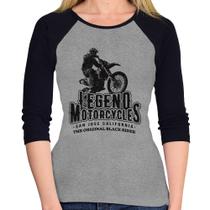 Baby Look Raglan Legend Motorcycle Manga 3/4 - Foca na Moda Baby Look Raglan Legend Motorcycle Manga 3/4 - Foca na Moda