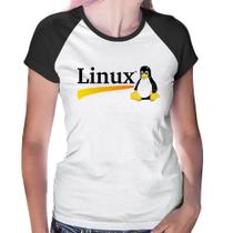 Baby Look Raglan Linux - Foca na Moda