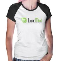 Baby Look Raglan Linux Mint - Foca na Moda Baby Look Raglan Linux Mint - Foca na Moda