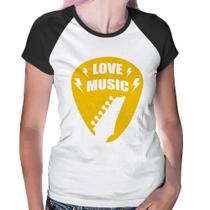 Baby Look Raglan Love Music - Foca na Moda