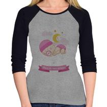 Baby Look Raglan Mãe de uma menina Manga 3/4 - Foca na Moda Baby Look Raglan Mãe de uma menina Manga 3/4 - Foca na Moda