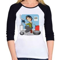 Baby Look Raglan Mecânica Manga 3/4 - Foca na Moda Baby Look Raglan Mecânica Manga 3/4 - Foca na Moda