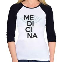 Baby Look Raglan Medicina Estudante Manga 3/4 - Foca na Moda Baby Look Raglan Medicina Estudante Manga 3/4 - Foca na Moda