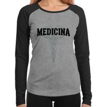 Baby Look Raglan Medicina Manga Longa - Foca na Moda Baby Look Raglan Medicina Manga Longa - Foca na Moda