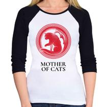 Baby Look Raglan Mother of Cats Manga 3/4 - Foca na Moda