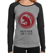 Baby Look Raglan Mother of Cats Manga Longa - Foca na Moda