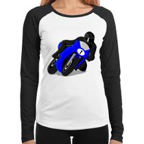 Baby Look Raglan Moto Corrida Manga Longa - Foca na Moda Baby Look Raglan Moto Corrida Manga Longa - Foca na Moda