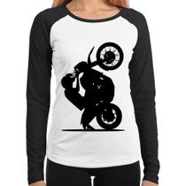 Baby Look Raglan Moto Grau XT 660 Manga Longa - Foca na Moda