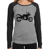 Baby Look Raglan Moto S 1000 XR Art Manga Longa - Foca na Moda