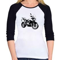 Baby Look Raglan Moto Tiger 900 GT Art Manga 3/4 - Foca na Moda Baby Look Raglan Moto Tiger 900 GT Art Manga 3/4 - Foca na Moda