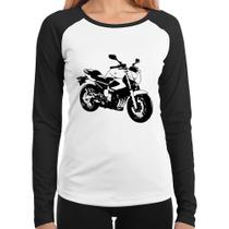 Baby Look Raglan Moto XJ6 N Art Manga Longa - Foca na Moda